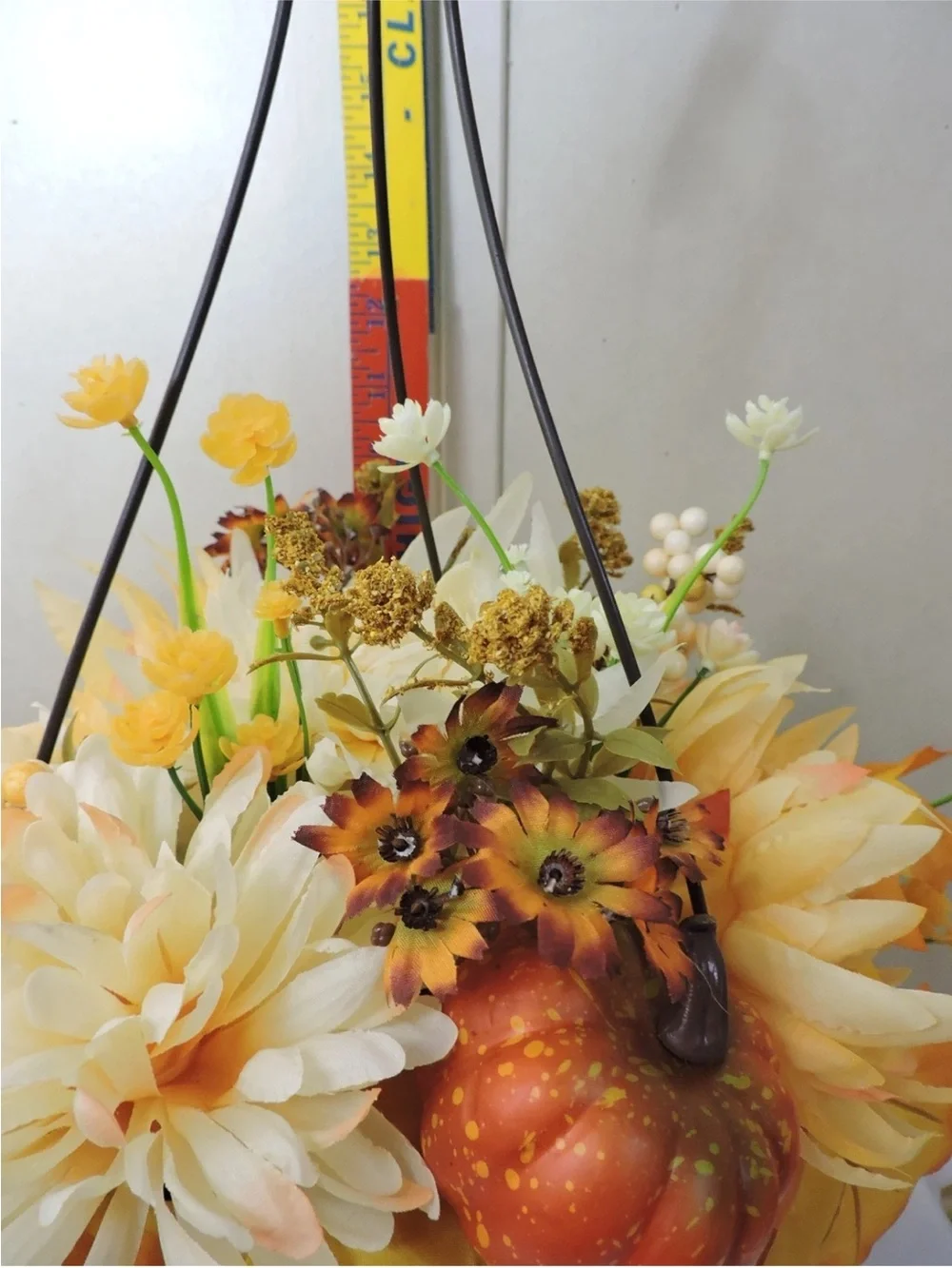 Artificial Hanging Flowers Basket Faux Fall Decor NWT Beautiful